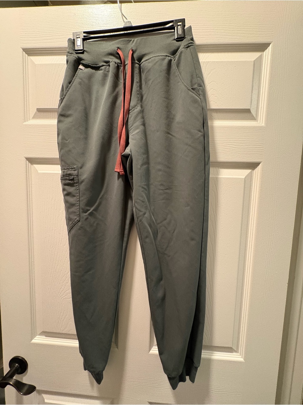 Figs Olive Green Jogger Pants with Rust Drawstring